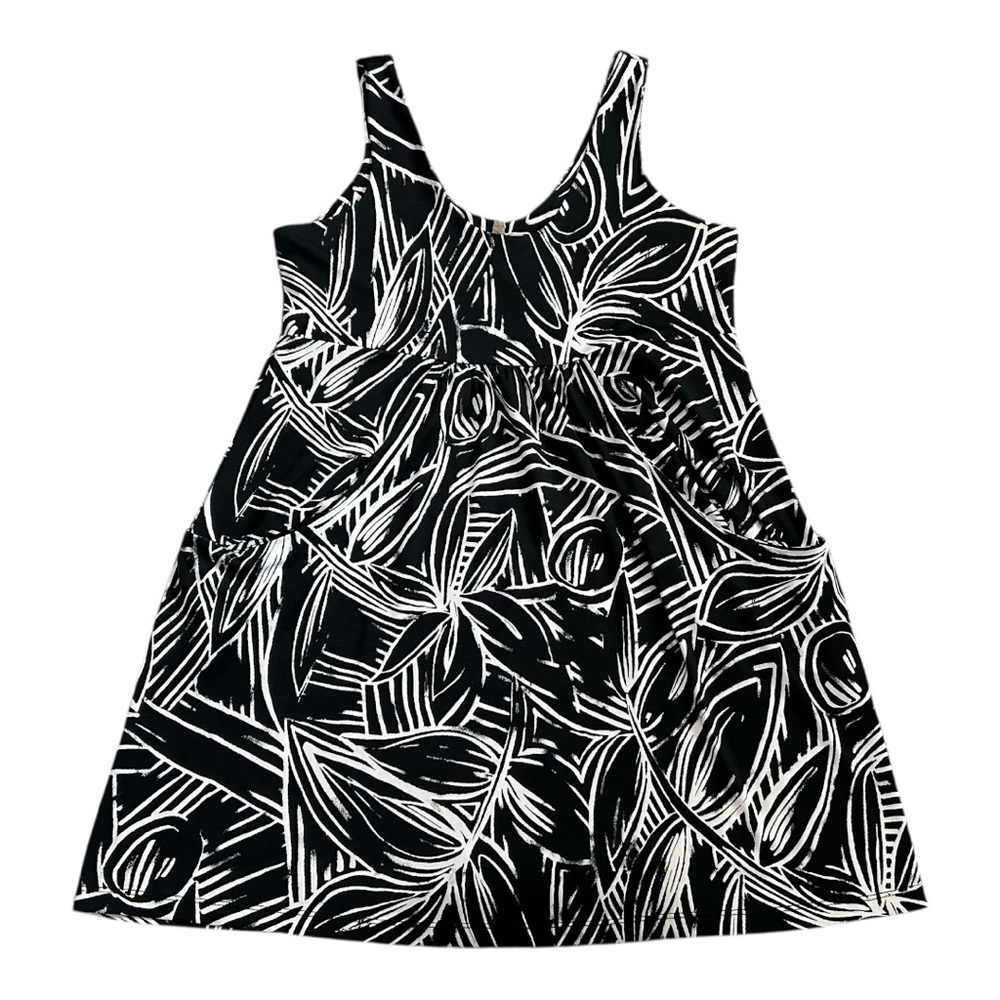 Pacific Beach! Black and White Tropical Print Dress! Size XL!